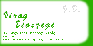 virag dioszegi business card